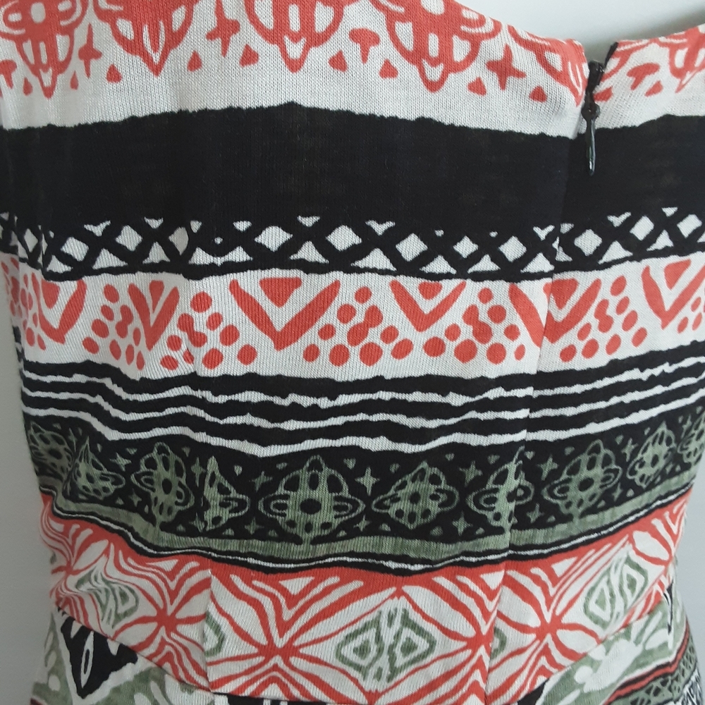 LOFT Riverwalk Fit and Flare Abstract Stripe Print Sleeveless Dress Sz 2 - Picture 6 of 9